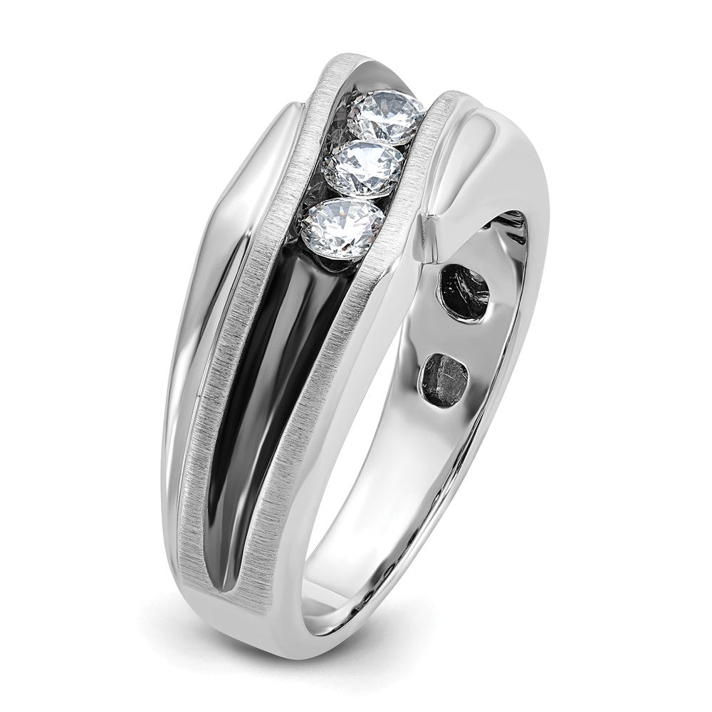 14k White Gold w/ Black RH 1/2ct Lab Grown Diamond VS/SI+ G+ Men's Ring