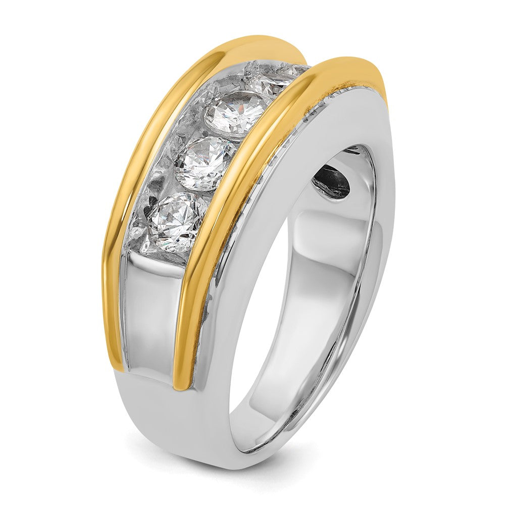 14k Two-tone 1 1/2 ct Lab Grown Diamond VS/SI+ G+ Complete Men's Ring