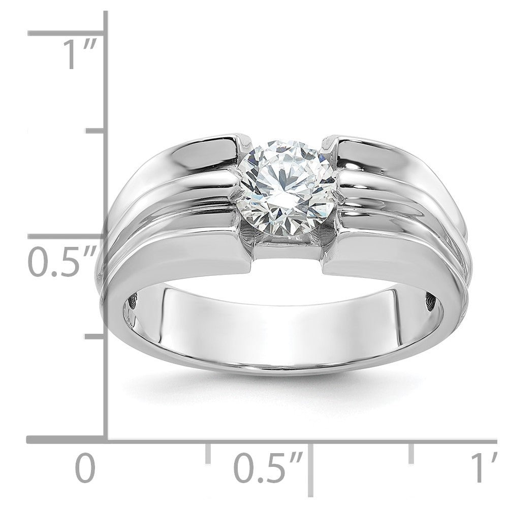 14k White Gold 1 ct Lab Grown Diamond VS/SI+ G+ Complete Men's Ring