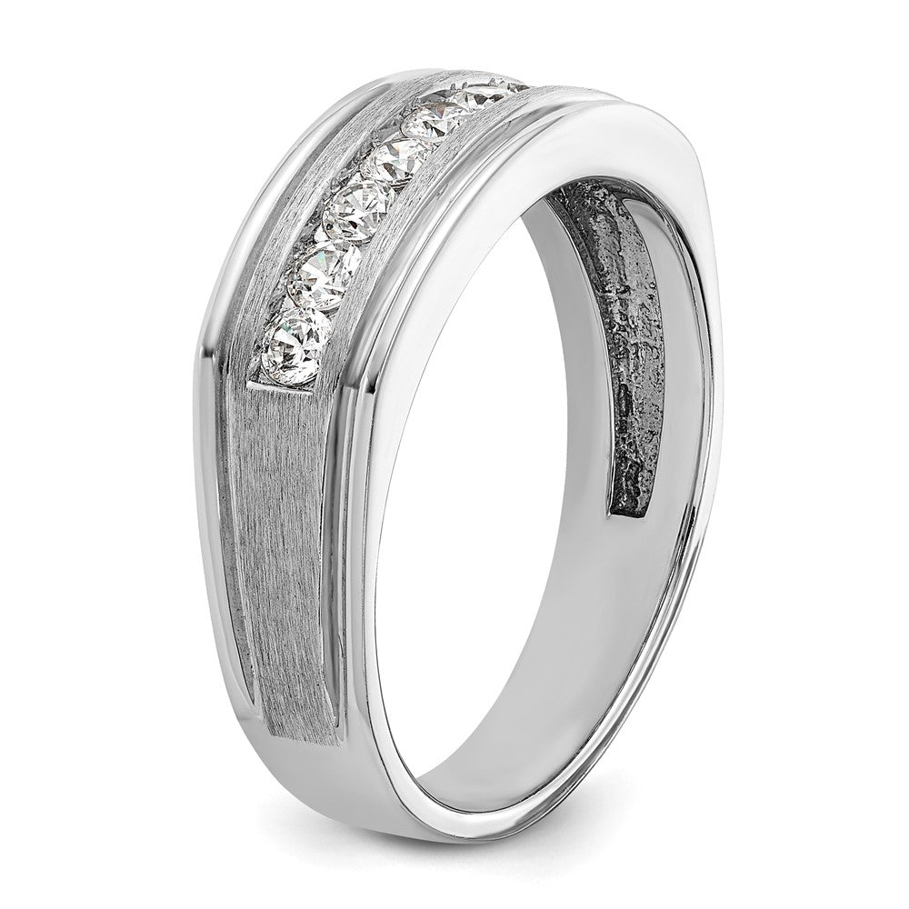 14k White Gold 1/2 ct Lab Grown Dia VS/SI+ G+ 9 Stone Complete Men's Ring