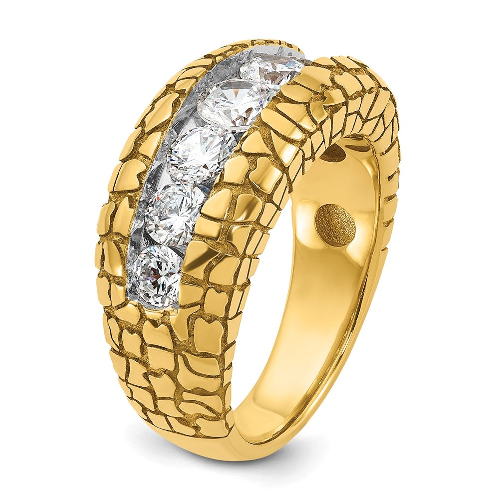 14k 2 ct Lab Grown Diamond VS/SI+ G+ Complete Men's Nugget Ring