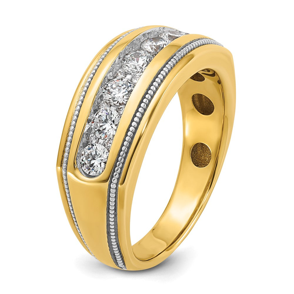 14k w/ White RH 1 1/5 ct Lab Grown Diamond VS/SI+ G+ Complete Men's Ring