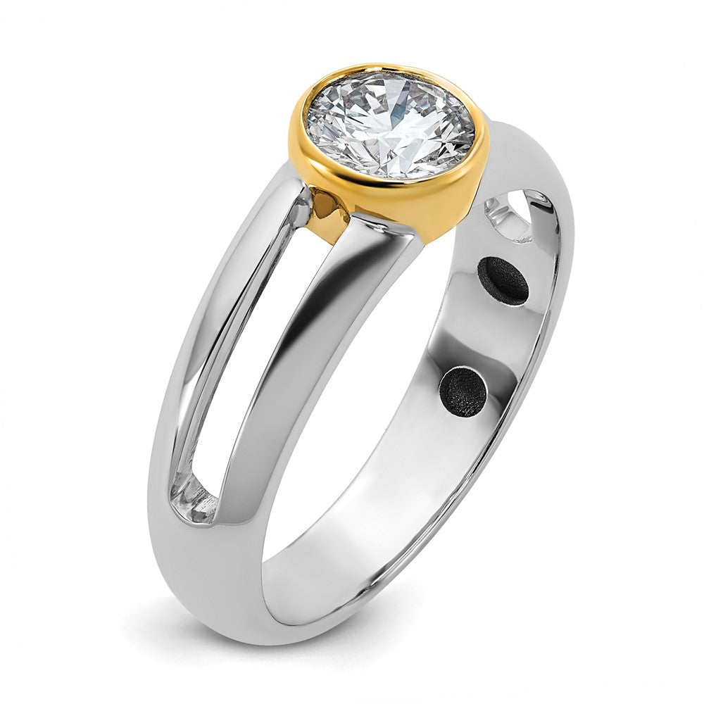 14k Two-Tone 1ct Lab Grown Diamond VS/SI+ G+ Comp Men's Wedding Band