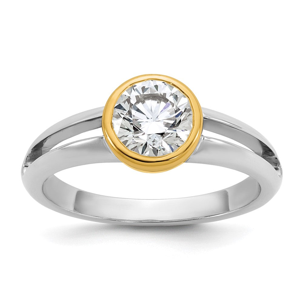 14k Two-Tone 1ct Lab Grown Diamond VS/SI+ G+ Comp Ladies Wedding Band