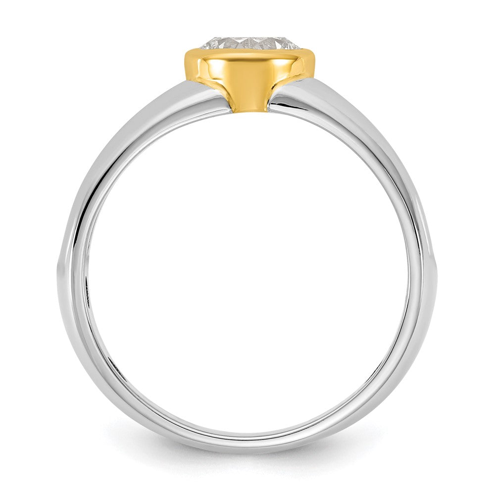 14k Two-Tone 1ct Lab Grown Diamond VS/SI+ G+ Comp Men's Wedding Band