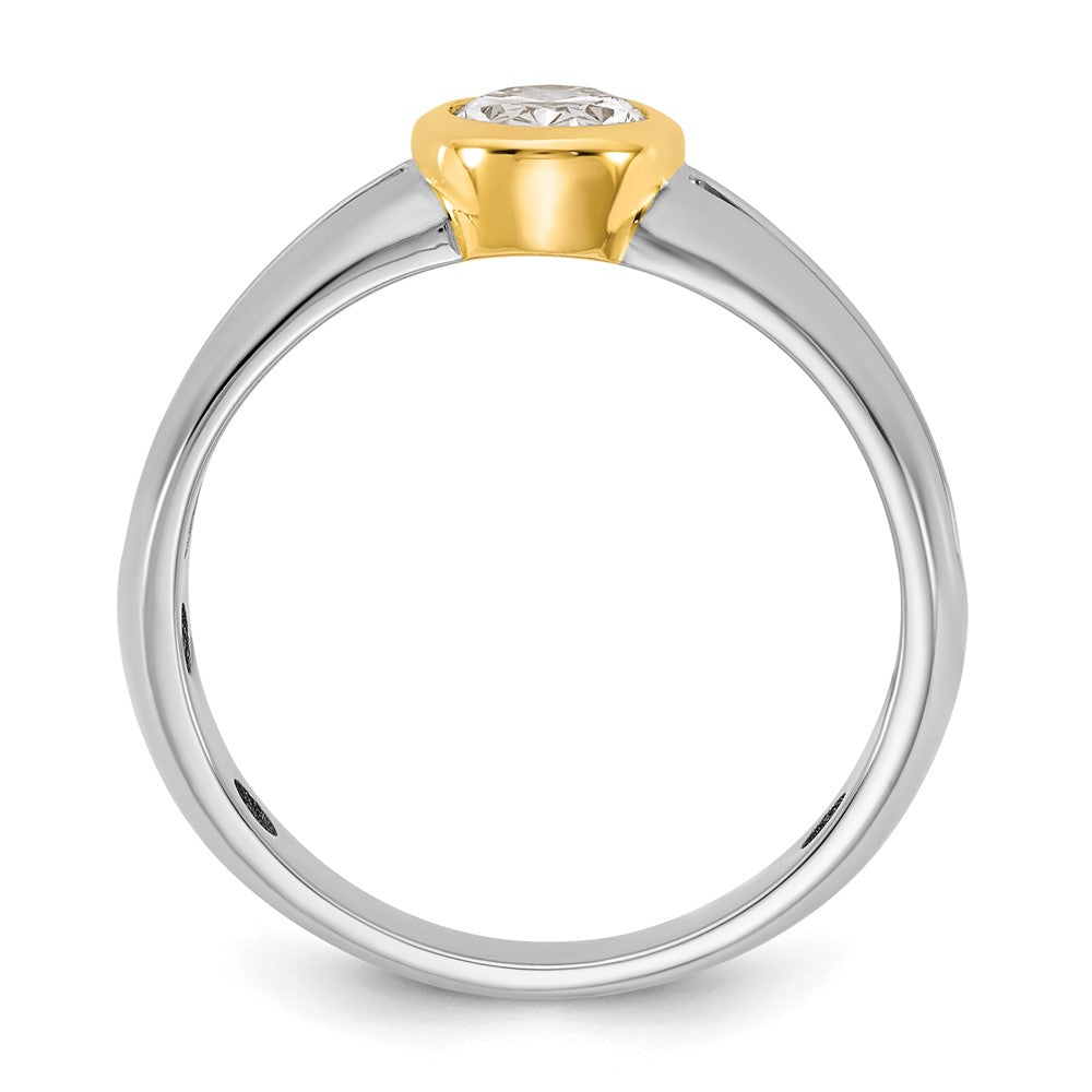 14k Two-Tone 1ct Lab Grown Diamond VS/SI+ G+ Comp Men's Wedding Band