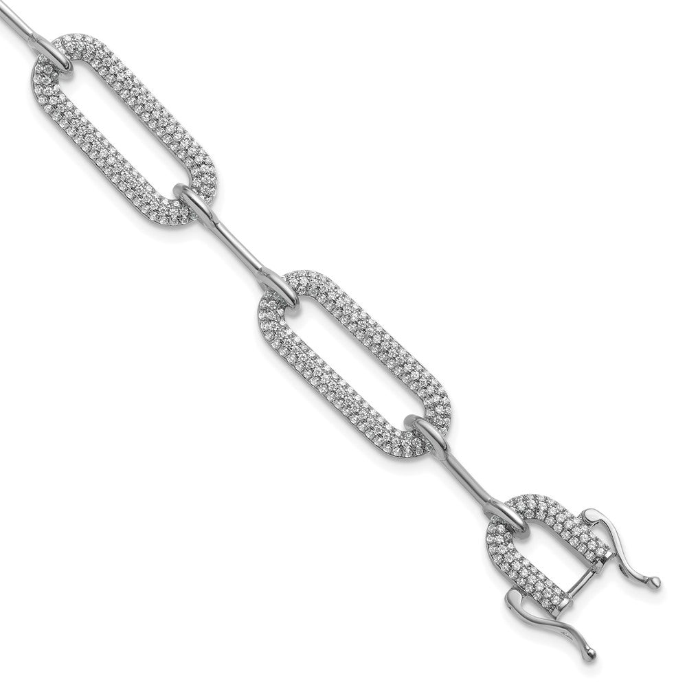 14kw 3 1/4ct Lab Grown Dia VS/SI+ G+ Comp Fashion Link Bracelet