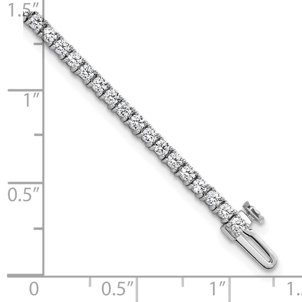 14k White Gold 3ct Lab Grown Dia VS/SI+ G+ Complete Tennis Bracelet