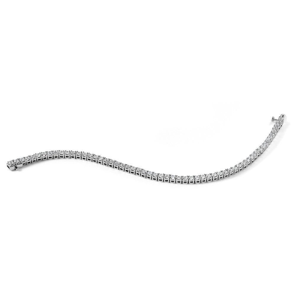 14k White Gold 5ct Lab Grown Dia VS+ F+ Complete Tennis Bracelet