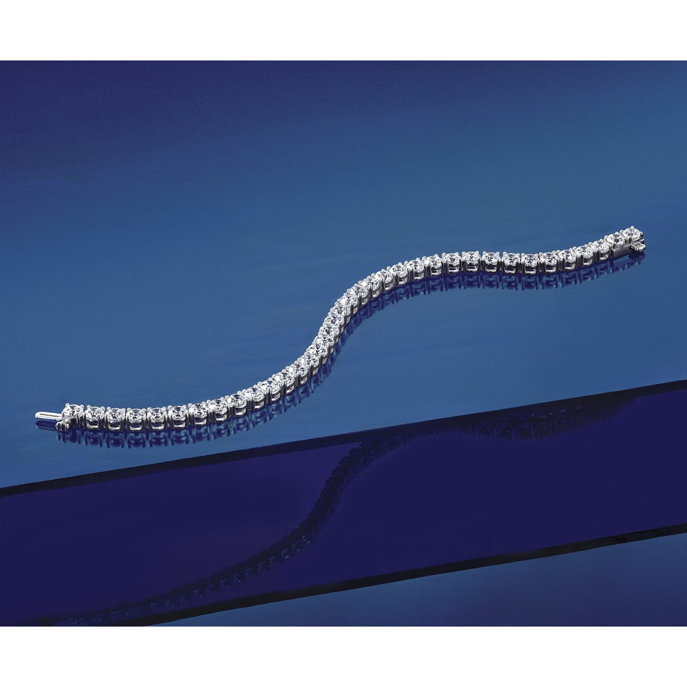 14k White Gold 14ct Lab Grown Dia VS+ F+ Complete Tennis Bracelet