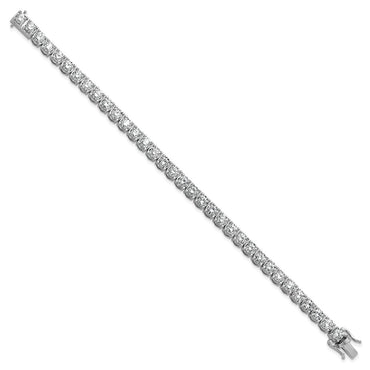 14k White Gold 11 1/8ct Lab Grown Dia VS/SI+ G+ Complete Tennis Bracelet