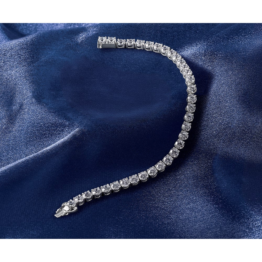 14k White Gold 11 1/8ct Lab Grown Dia VS/SI+ G+ Complete Tennis Bracelet