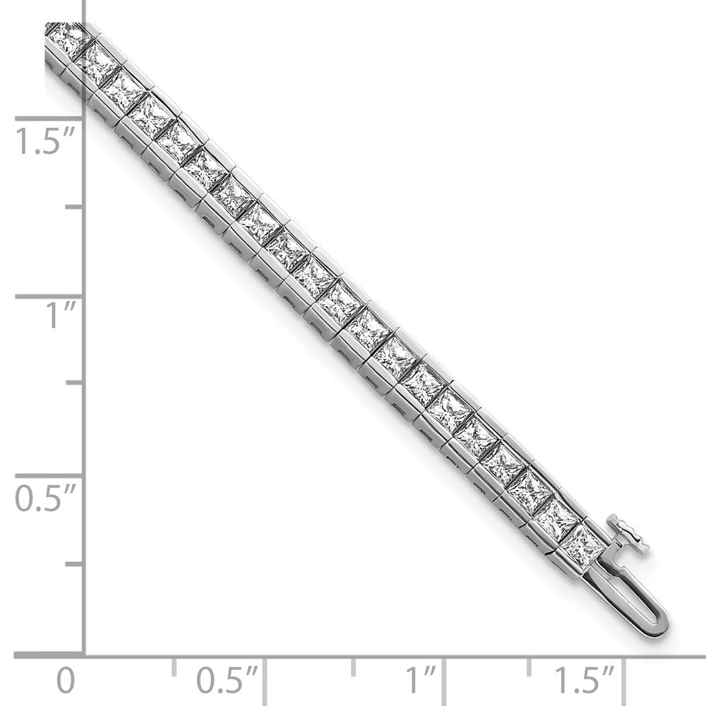 14kw 7ct Lab Grown Dia VS+ F+ Comp Princess Tennis Bracelet