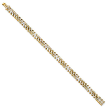 10k 5ct Lab Grown Dia VS+ F+ Comp 4mm Pavé Cuban Link Bracelet