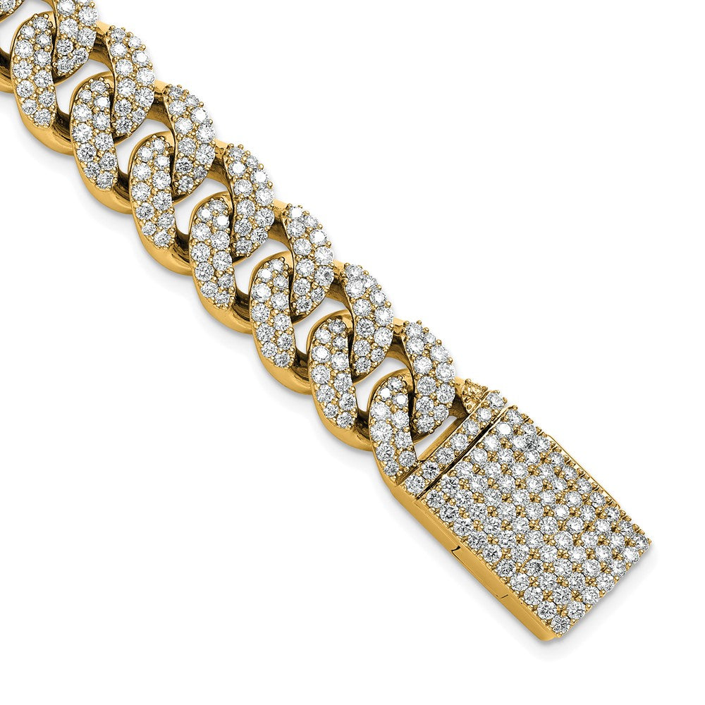 10k 9 1/6ct Lab Grown Dia VS+ F+ Comp 4mm Pavé Cuban Link Bracelet