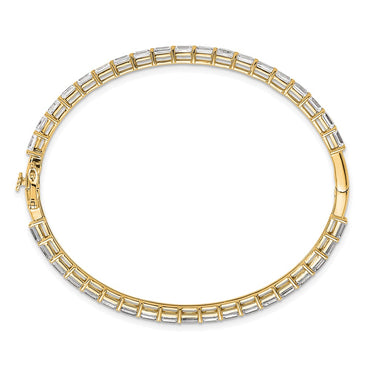 True Origin 14k 7 5/8 carat Lab Grown Diamond VS+ F+ 7.5in Complete Bangle