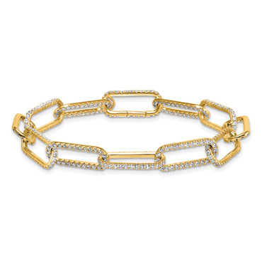TO 14k 3 1/2ct Lab Grown DIA. VS+ F+ 7in w/1in ext. Comp. Link Bracelet