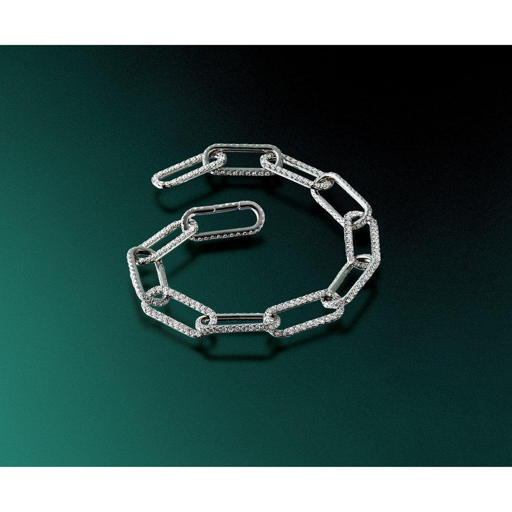 TO 14kw 3 1/2ct Lab Grown DIA. VS+ F+ 7in w/1 in ext. Comp. Link Bracelet