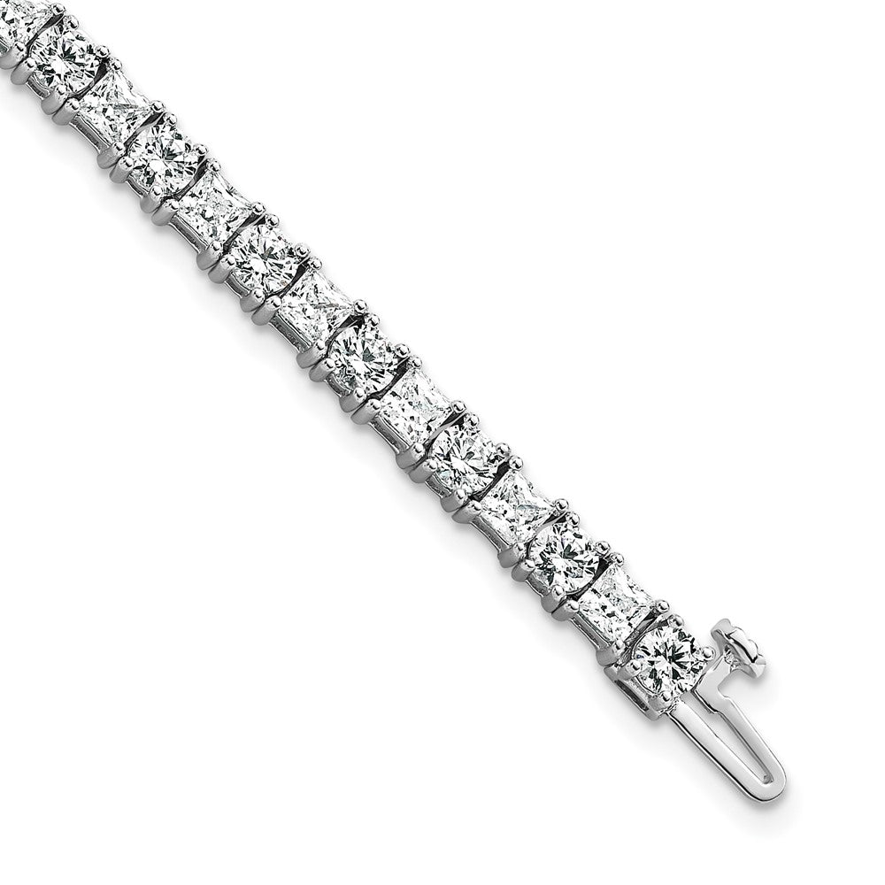 14kw 10ct Lab Grown Dia VS/SI+ G+ Comp Princess/Round Tennis Bracelet