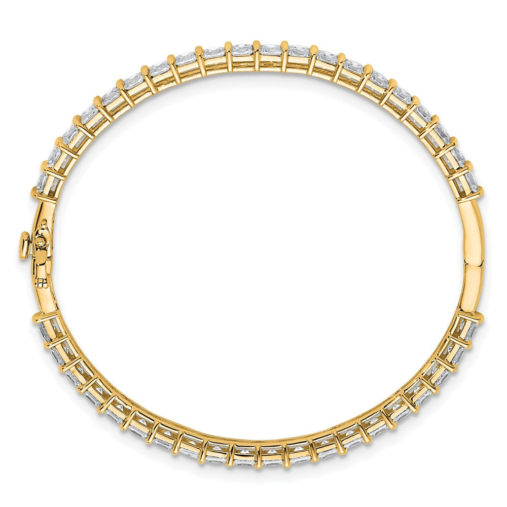 14k 7 1/4ct Lab Grown Diamond VS+ F+ Complete Hinged Bangle