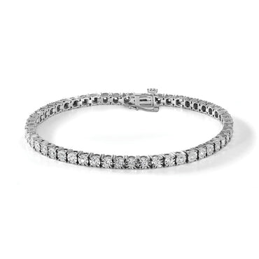 Sterling Silver 1ct Lab Grown Diamond VS/SI+ G+ Comp Tennis Bracelet