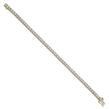 Sterling Silver Gold-plated Lab Grown Diamond Tennis Bracelet