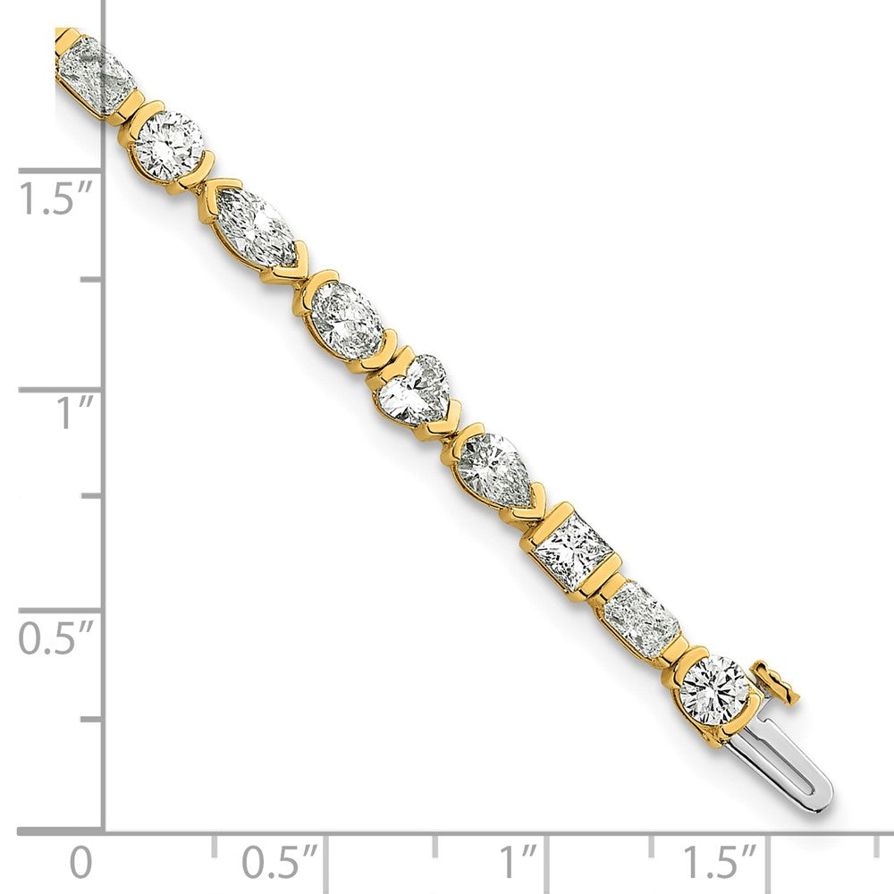 14k Lab Grown Diamond VS+ F+ Half Bezel Set 7in Tennis Bracelet