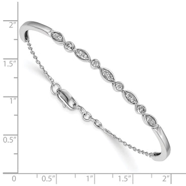 14kw 1/2ct Lab Grown Diamond VS/SI+ G+ Comp Bangle Bracelet