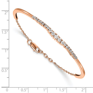 14kr 3/4ct Lab Grown Diamond VS/SI+ G+ Comp Graduated Bangle