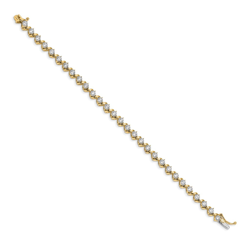 14k 2 ct Lab Grown Dia VS/SI+ G+ 7.25in Comp Fancy Tennis Bracelet