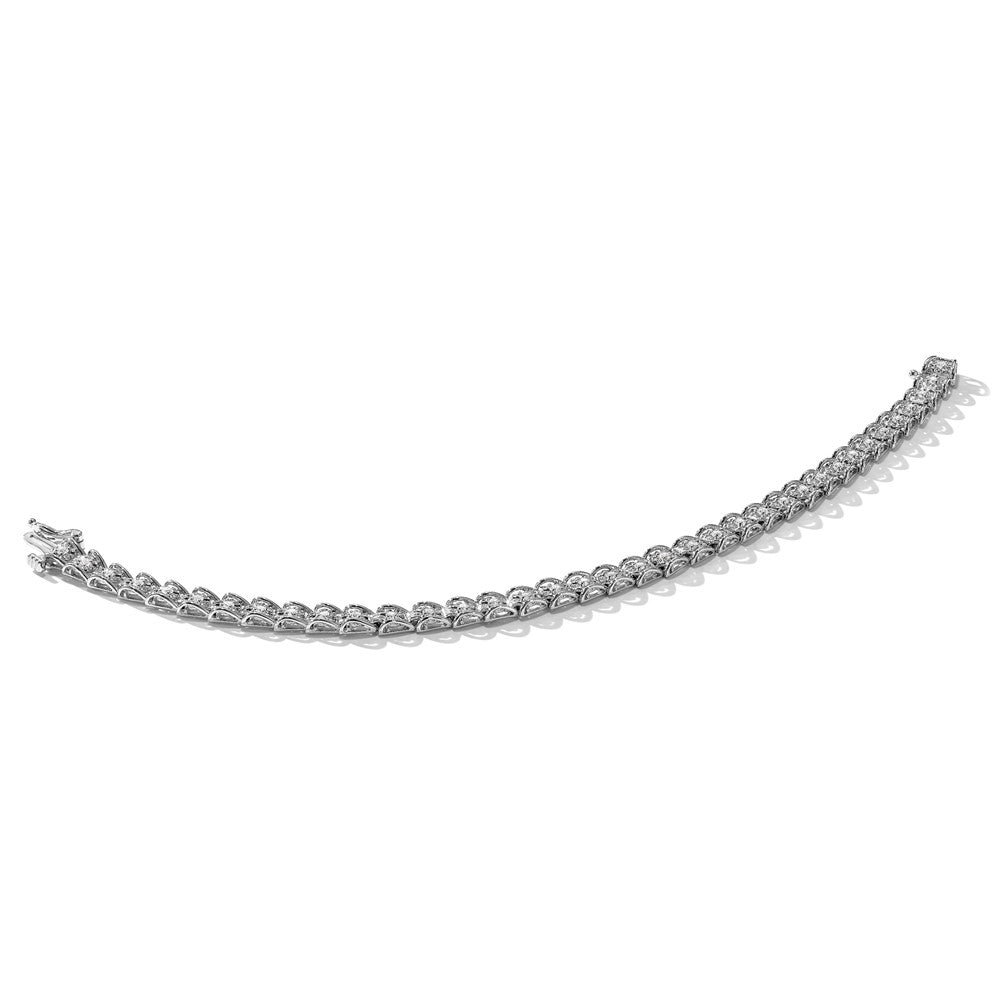 14k White Gold 5/8 ct Lab Grown Diamond VS/SI+ G+ 7.5 in Fancy Bracelet