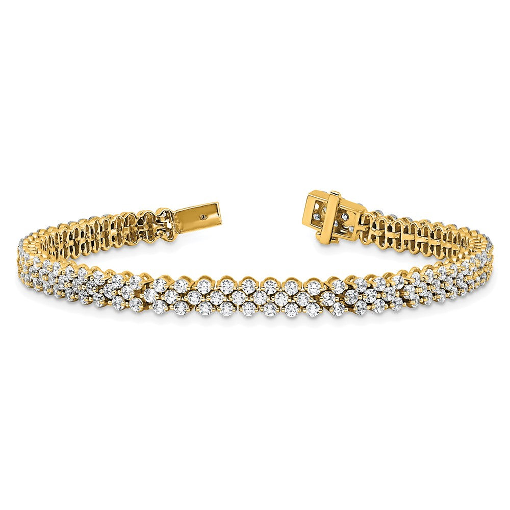 14k 5ct Lab Grown Diamond VS+ F+ Complete Tennis Bracelet