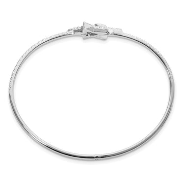 14kw 7/8ct Lab Grown Dia VS/SI+ G+ Comp Star Hinged Bangle Bracelet
