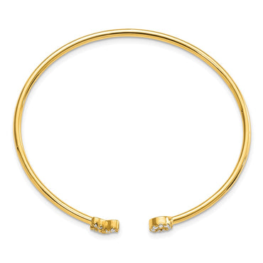 14k 1/5ct Lab Grown Dia VS/SI+ G+ X and O Comp Cuff Bangle