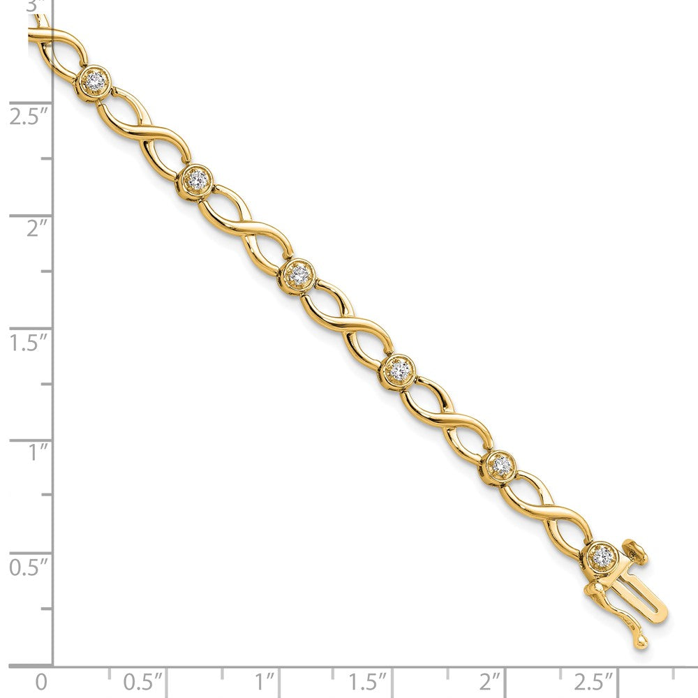 14ky 1/2ct Lab Grown Dia VS/SI+ G+ 7.25in Comp Infinity Bracelet