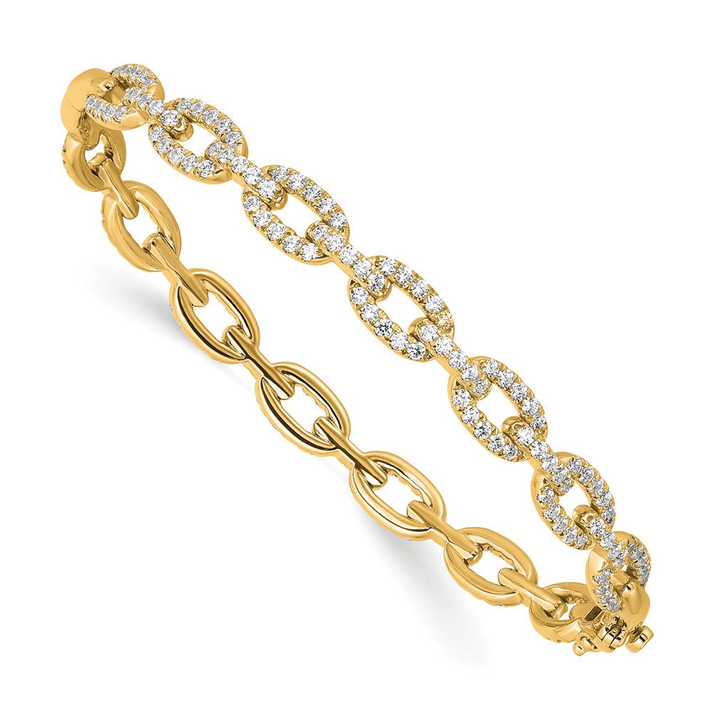 TO 14k 2 1/6ct Lab Grown DIA. VS+ F+ 7in Comp. Link Bracelet