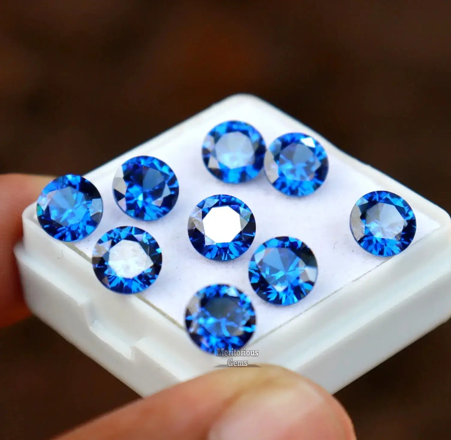 Certified Ceylon Natural Blue Sapphire Round Shape 6mm Loose Gemstone ABC Jewelery