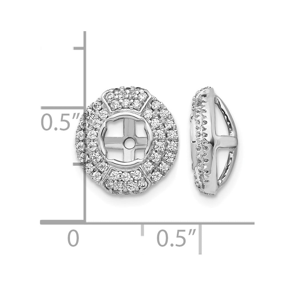 14k White Gold 1/2 ct Lab Grown Diamond VS/SI+ G+ Round Earring Jacket