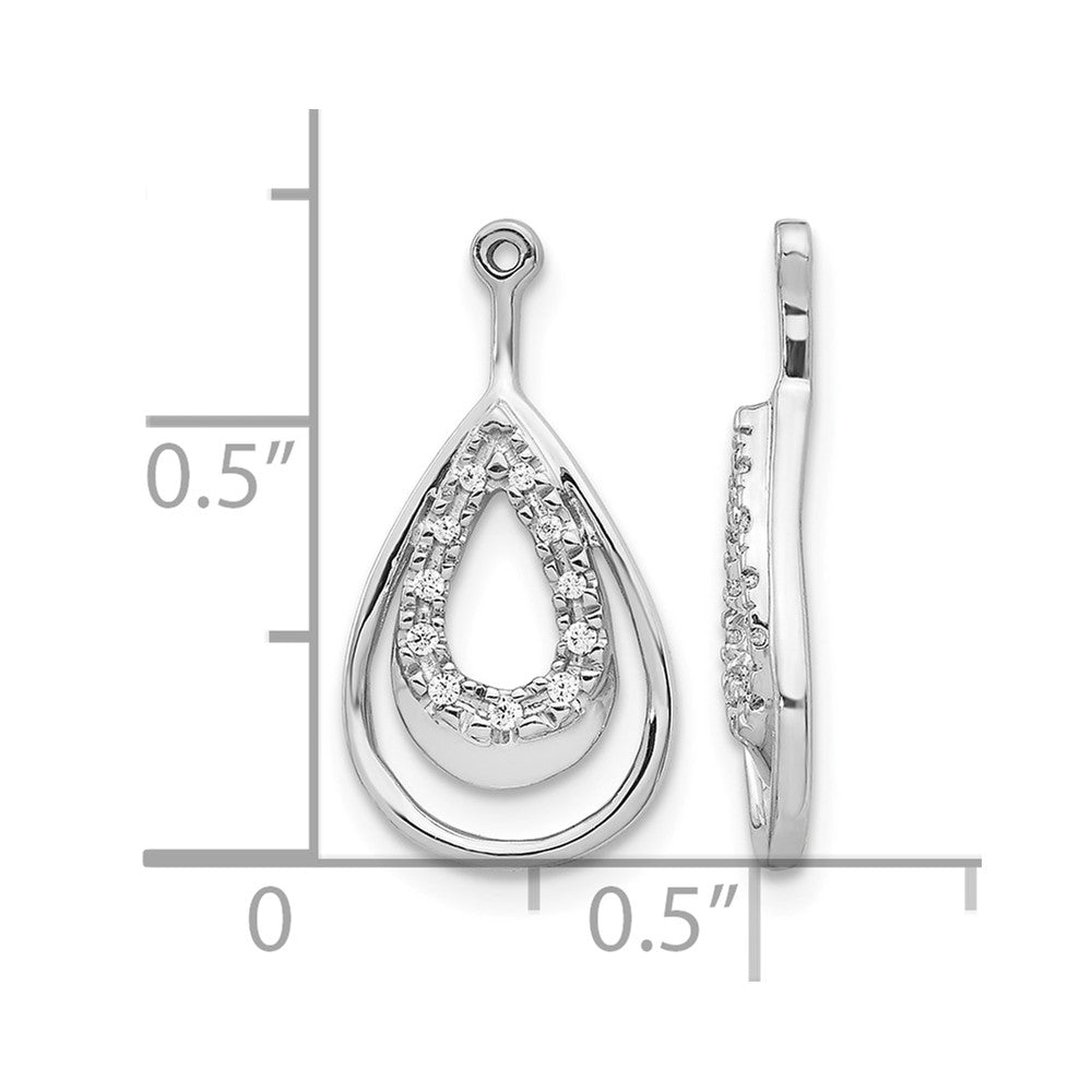 14k White Gold 1/15 ct Lab Grown Dia VS/SI+ G+ Teardrop Earring Jackets