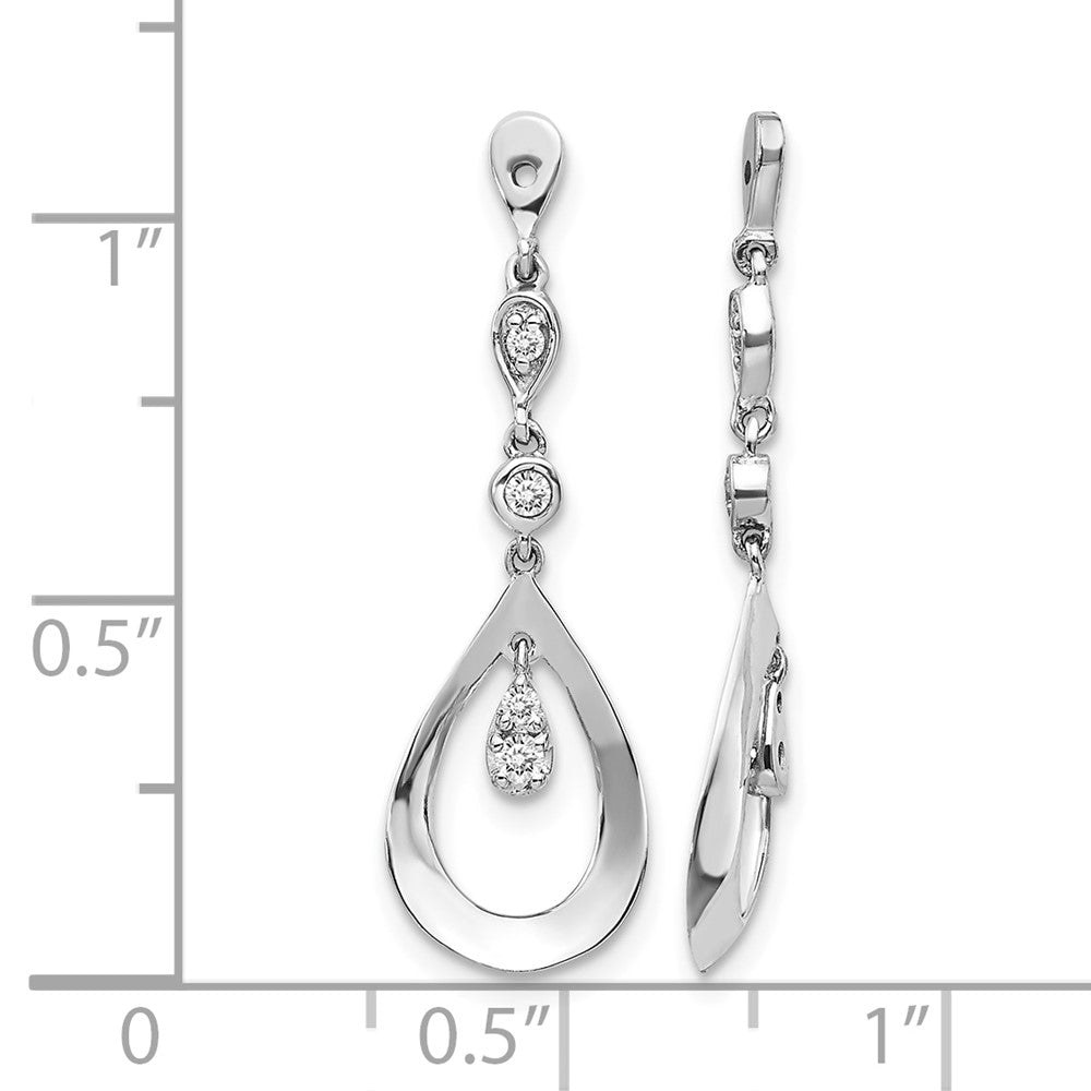 14k White Gold 1/8 ct Lab Grown Diamond VS/SI+ G+ Teardrop Earring Jackets
