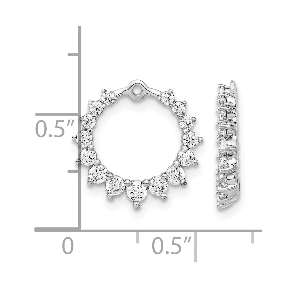 14k White Gold 1 1/2ct Lab Grown Dia VS/SI+ G+ Circle Earring Jackets