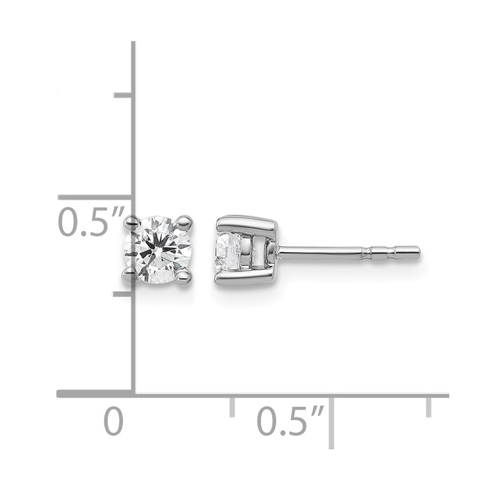 SS RH-plated 1/2ct Lab Grown Diamond VS+ F+ Round Comp Stud Earrings