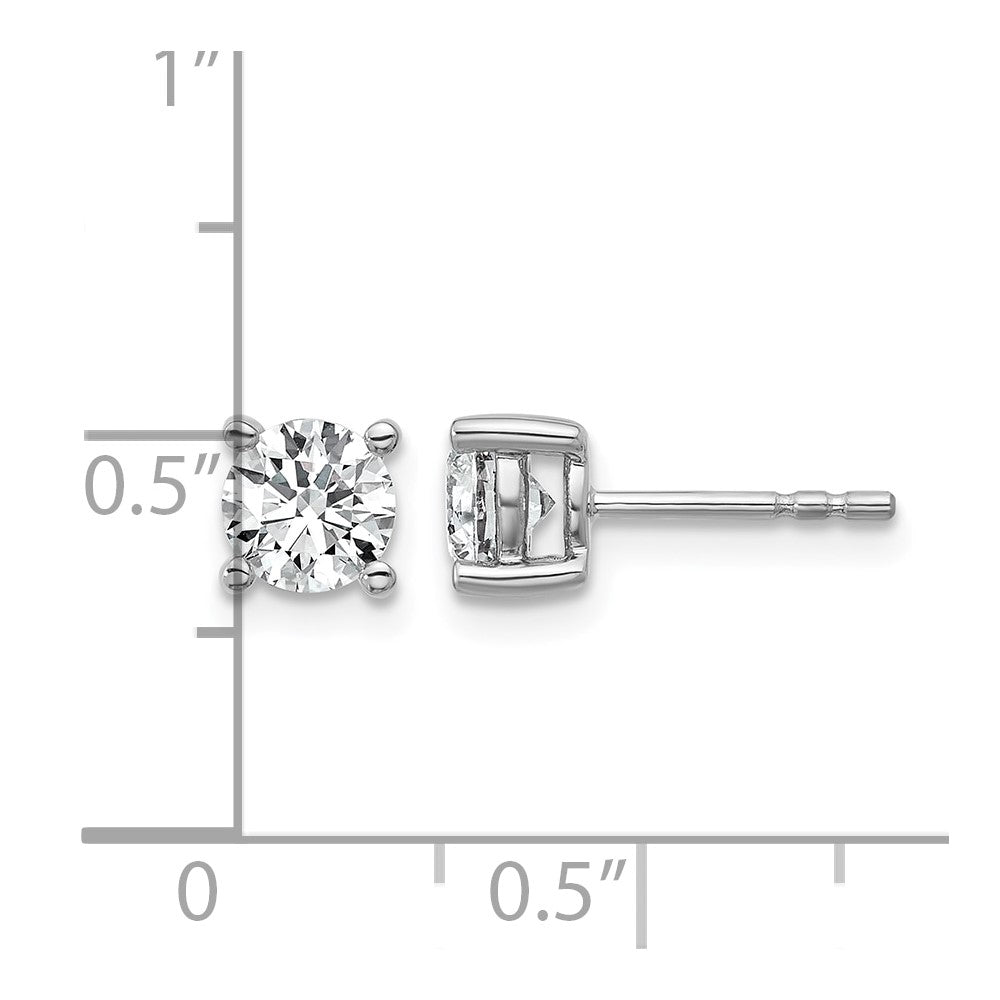 Plat 1ct Cert Lab Grown Diamond VS+ F+ Round Complete Stud Earrings