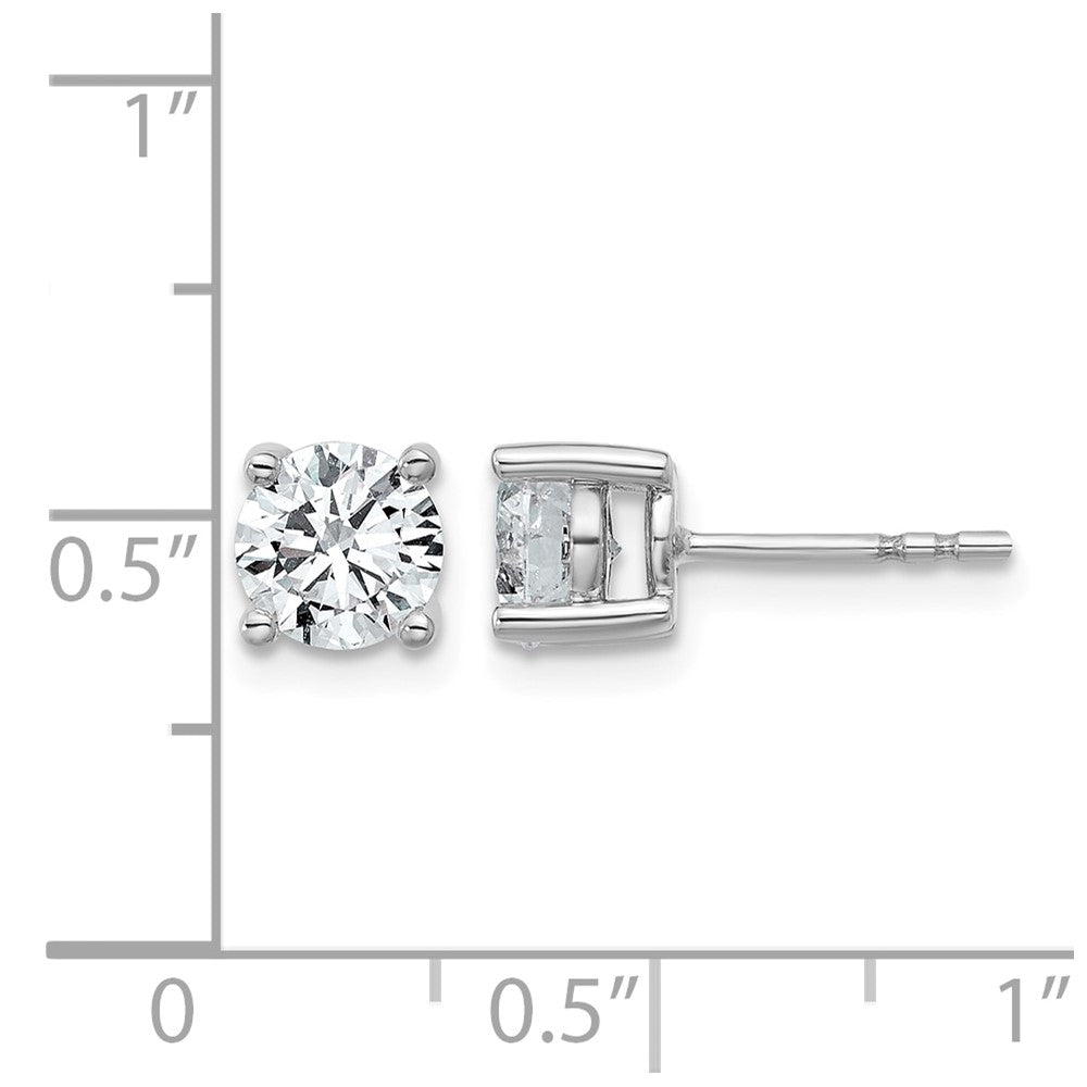 18kw 1 1/2ct Lab Grown Diamond VS+ F+ Round Complete Stud Earrings