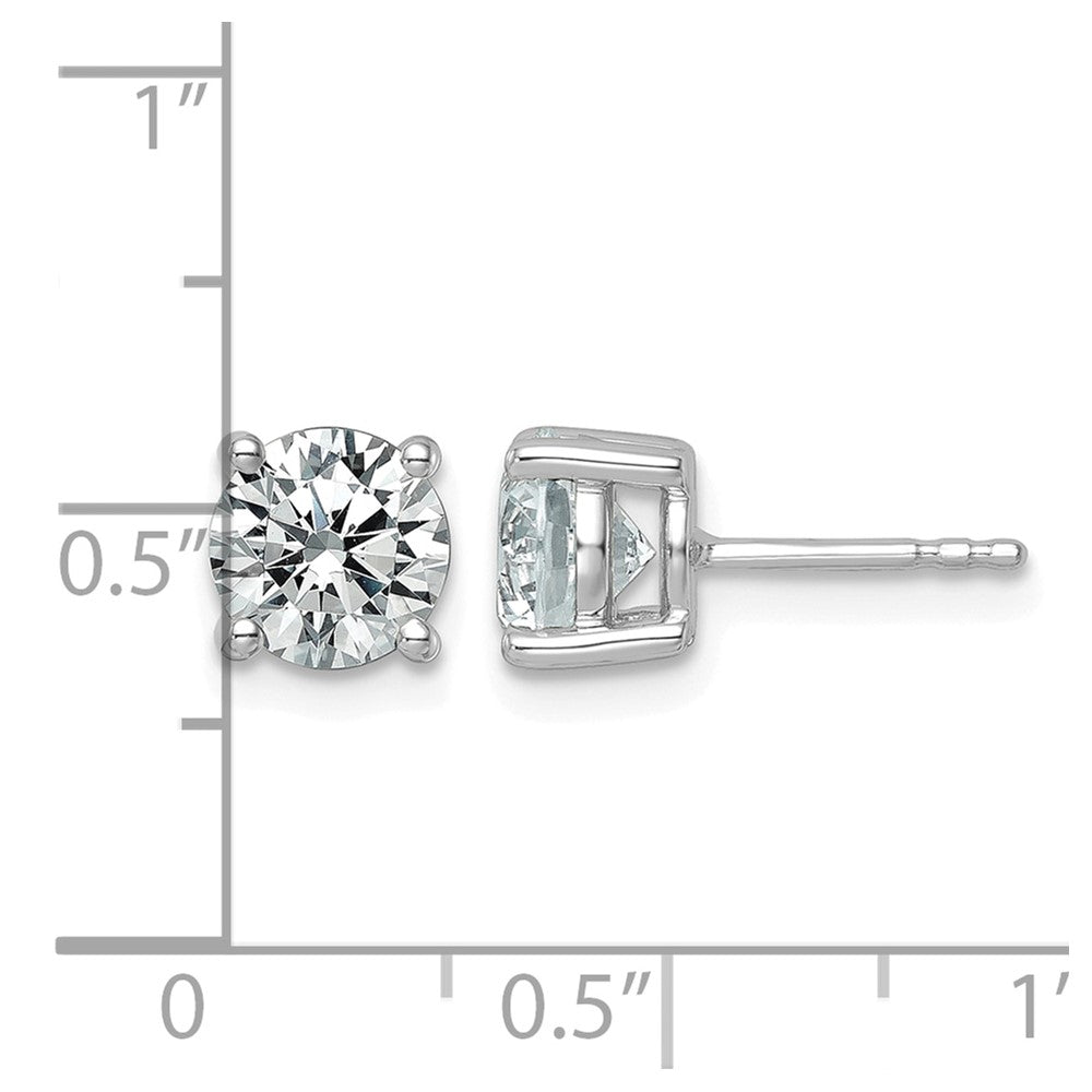 18kw 2 1/2ct Lab Grown Diamond VS+ F+ Round Complete Stud Earrings