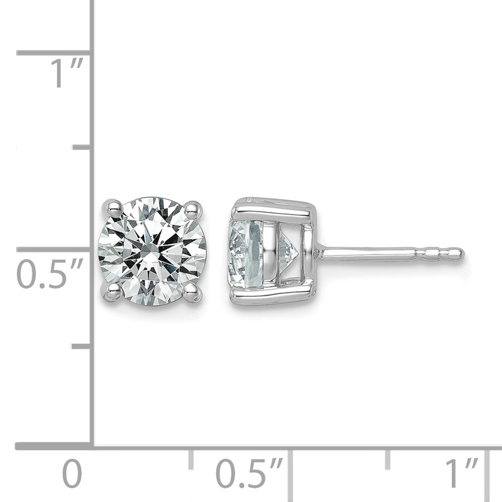 14kw 2 1/2ct Cert Lab Grown Dia VS/SI+ G+ Round Comp Lightweight Earrings