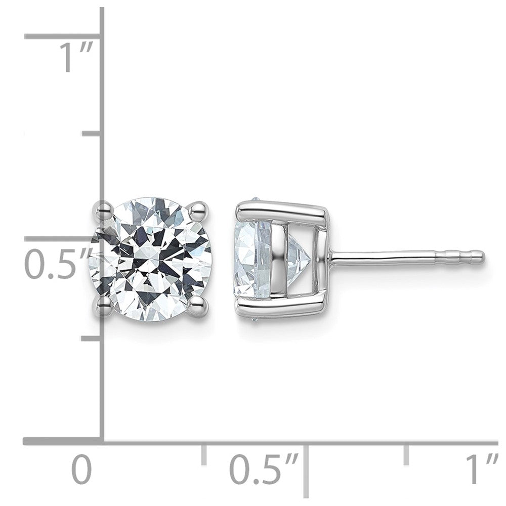 Plat 4ct Lab Grown Diamond VS+ F+ Round Complete Stud Earrings