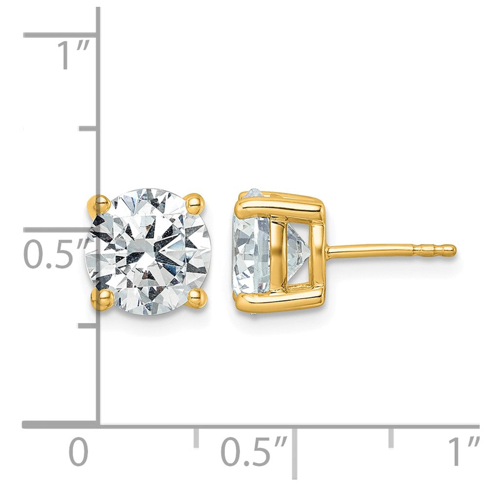 18ky 5ct Cert Lab Grown Diamond VS+ F+ Round Complete Stud Earrings