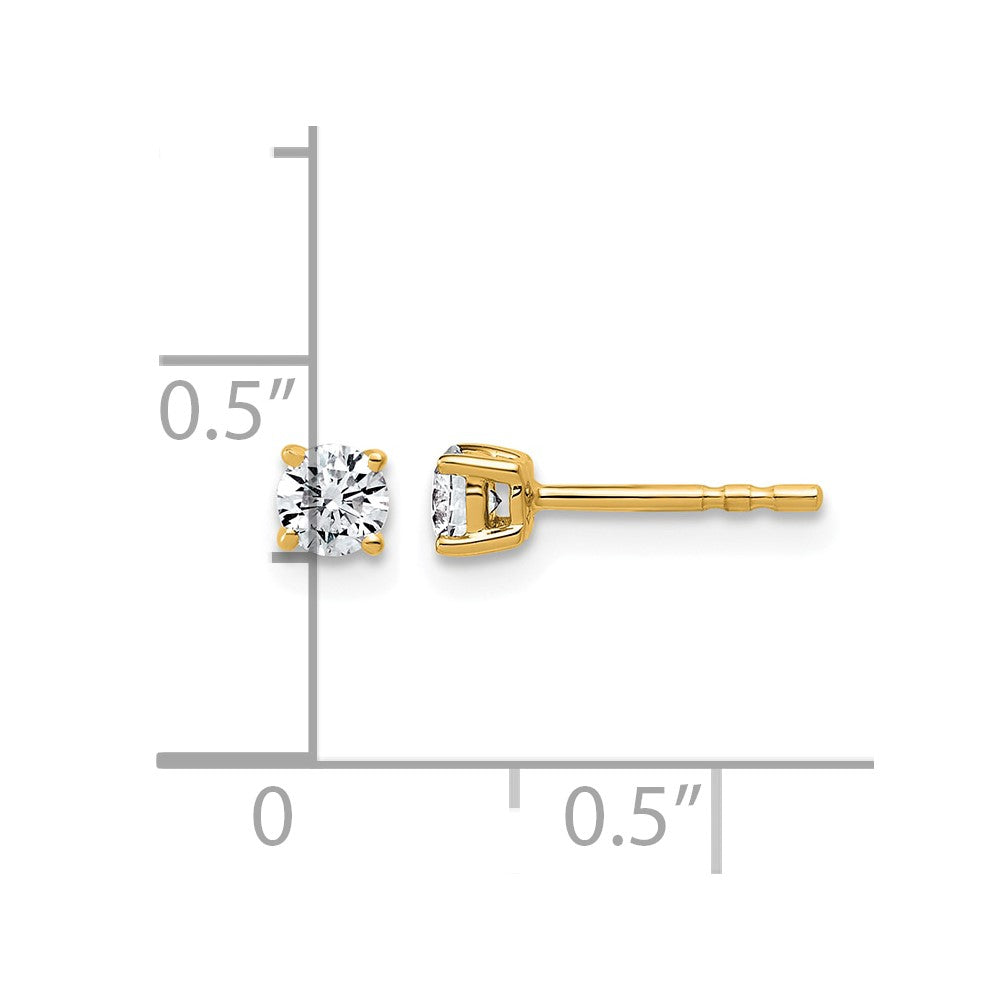 14ky 1/3ct Lab Grown Dia VS+ F+ Round Comp Lightweight Earrings