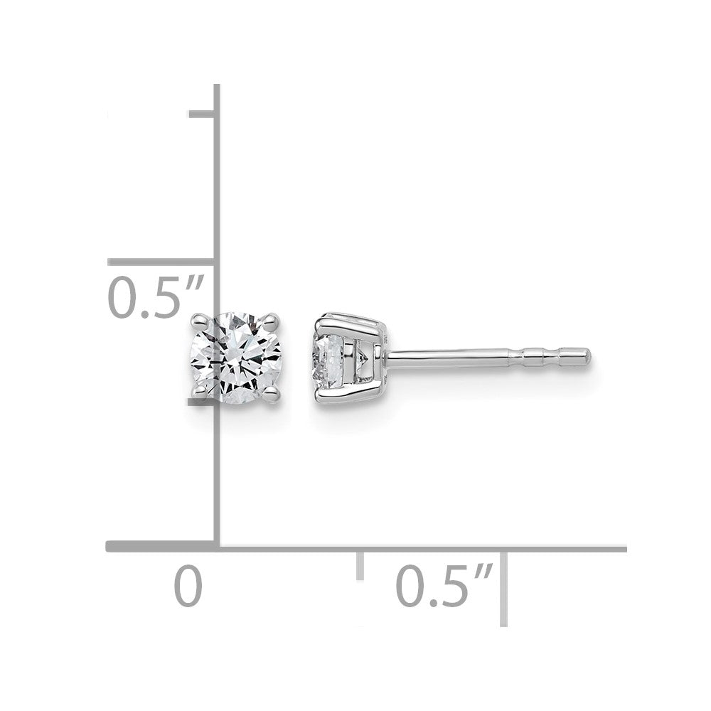 14kw 1/2ct Lab Grown Dia VS/SI+ G+ Round Comp Lightweight Earrings